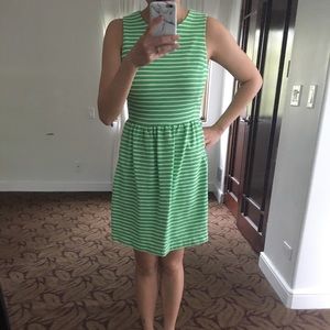 J Crew Green Strip Dress Size XS